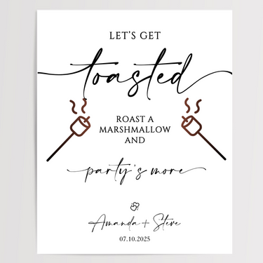 Let's Get Toasted Printed Wedding Signs